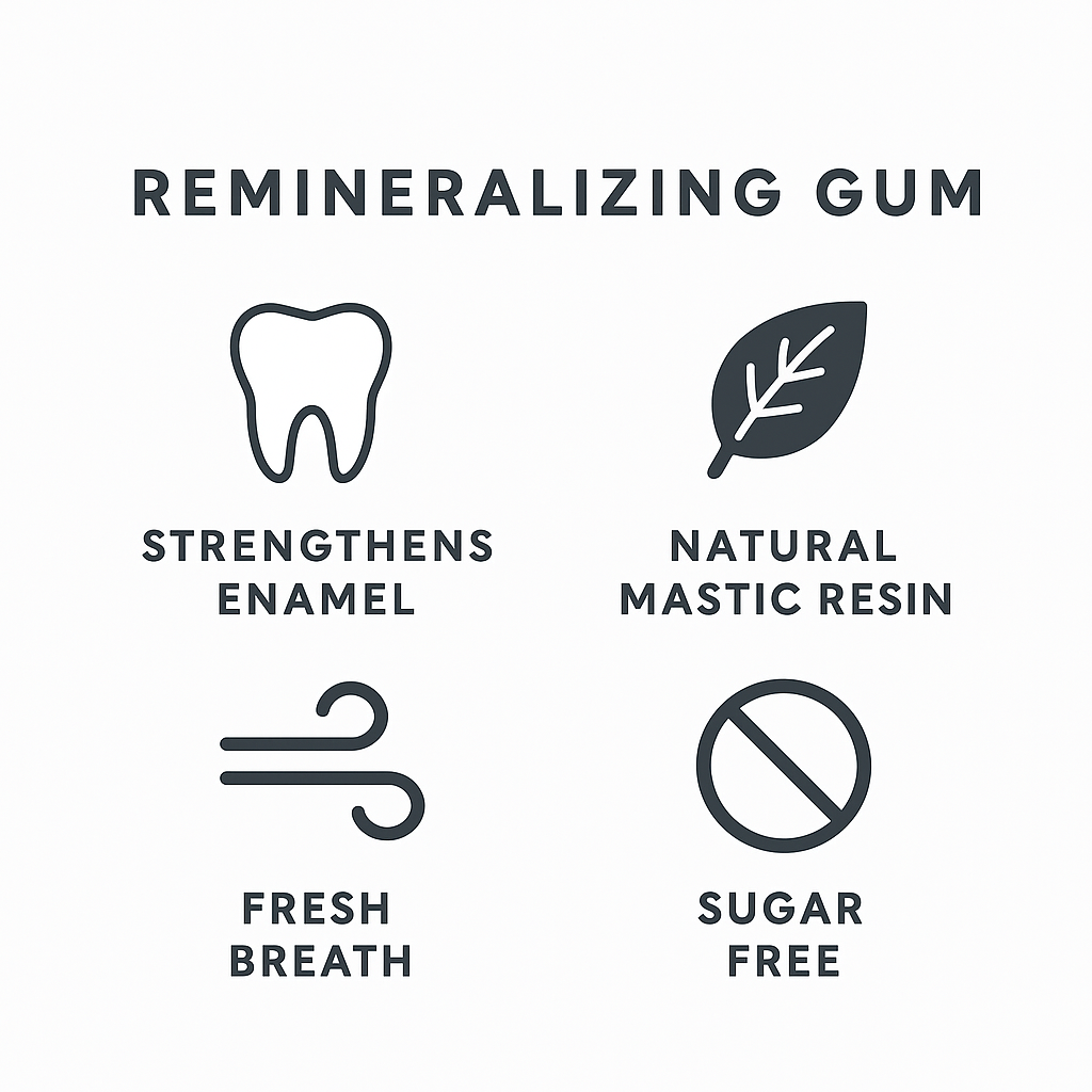 Organic Remineralizing Chewing Gum