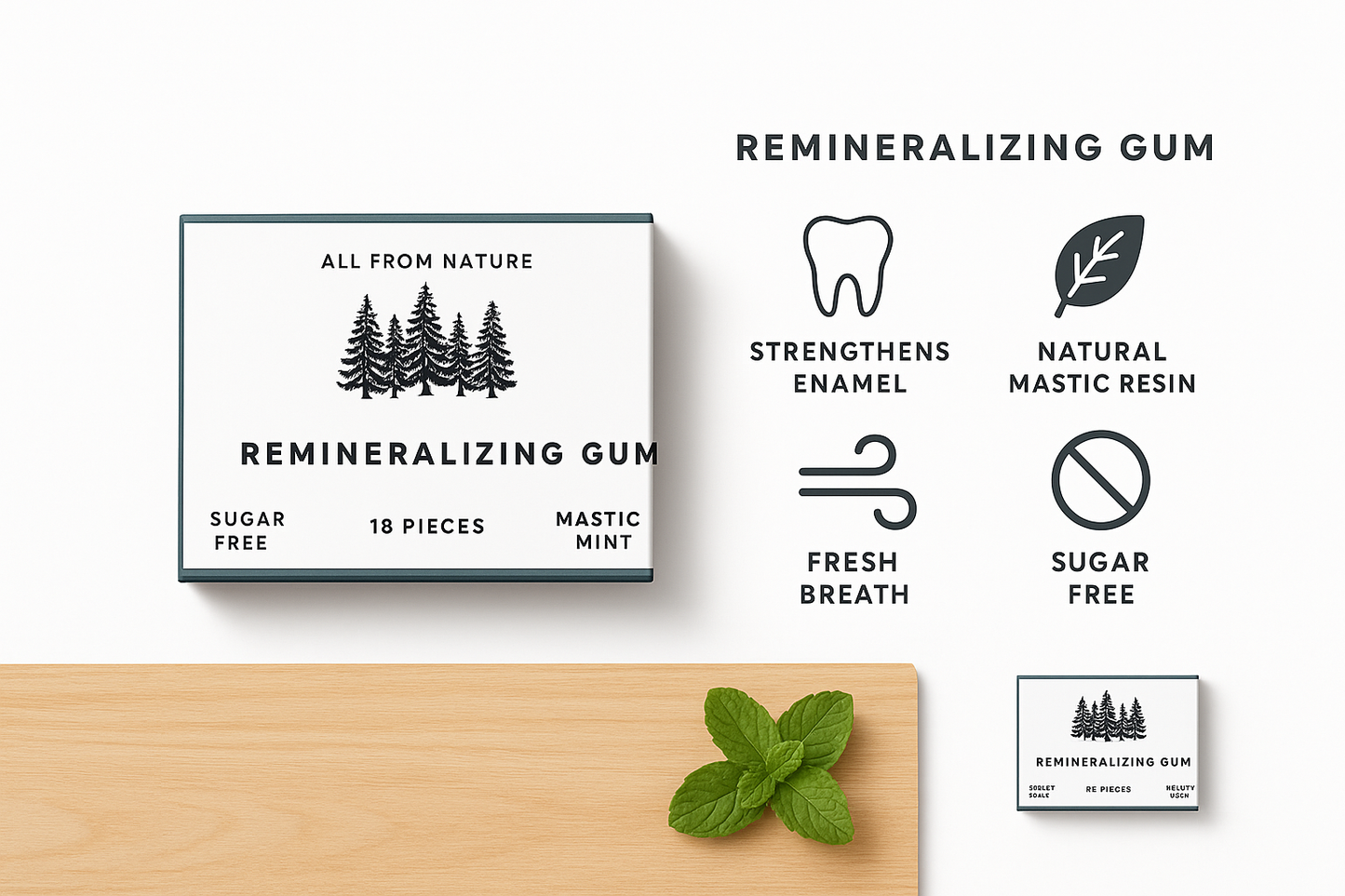Organic Remineralizing Chewing Gum